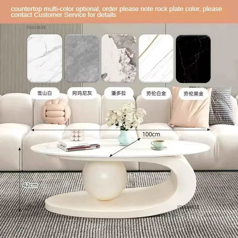 Modern Aesthetic Oval Coffee Tables Nordic Design Metal Modern Coffee Table Hotel Living Room Low Table Furniture for Home r