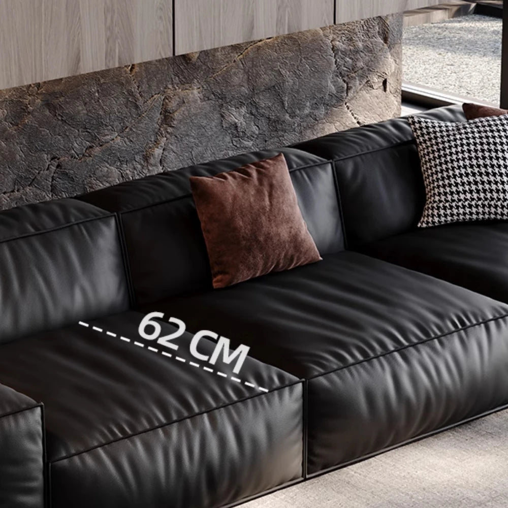 Family Italian Living Room Sofas Genuine Leather Sectional Apartment Relaxing Sofa Elegant Comfortable Muebles Home Furniture