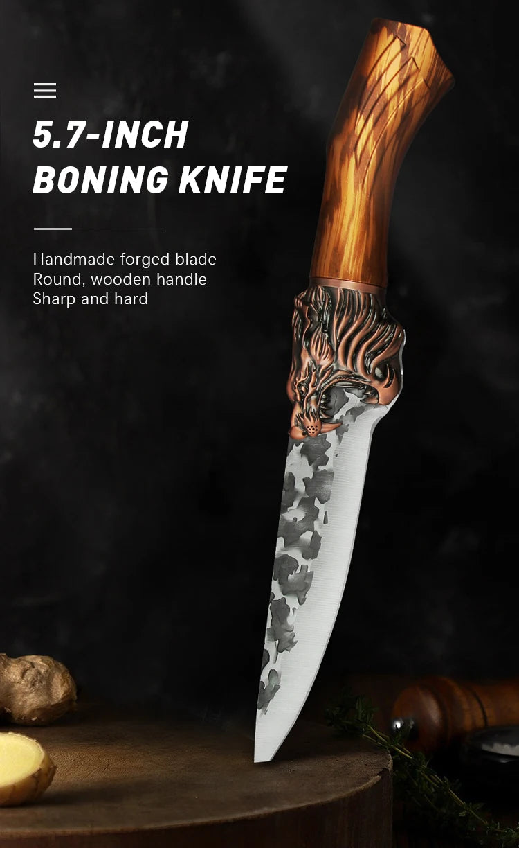 6" Butcher Knife Stainless Steel Boning Knife Handmade Forging Chef Knives meat cleaver knife 3cr13mov kitchen knives set