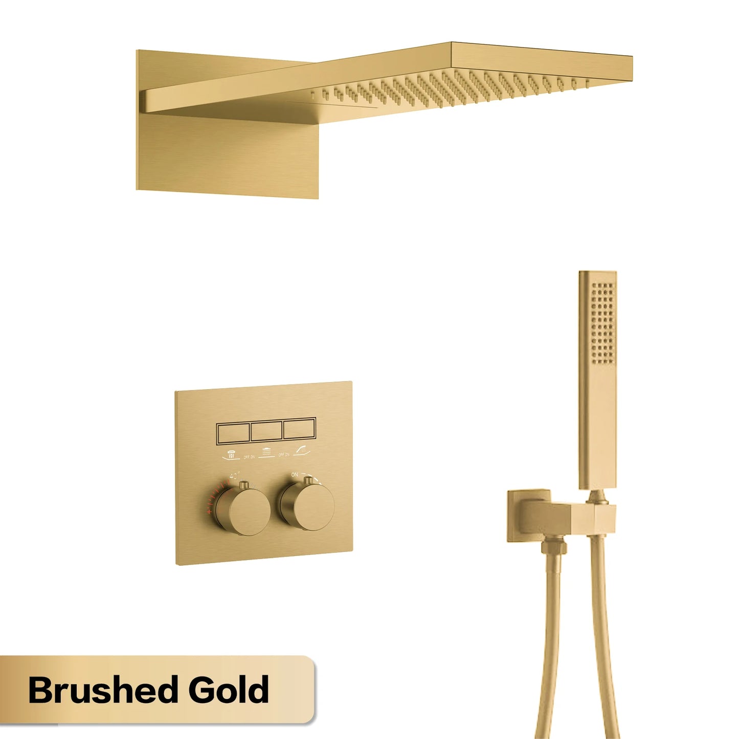 AITANA Luxury gun gray brass thermostatic shower system with wall mounted design Embedded faucet for hot and cold water bathroom