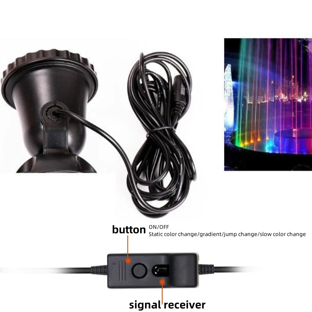 IP68 Waterproof LED Underwater Light Bluetooth APP Remote Control Night Lamp Swimming Pool Fountains Pond Aquarium Spot Light