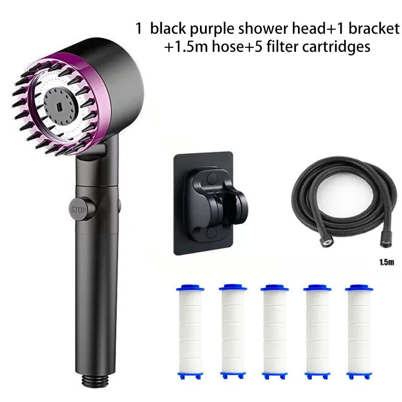 Shower filter four modes bathroom accessories head massage showerhead replete for shower heads knobs showers parts fixture home