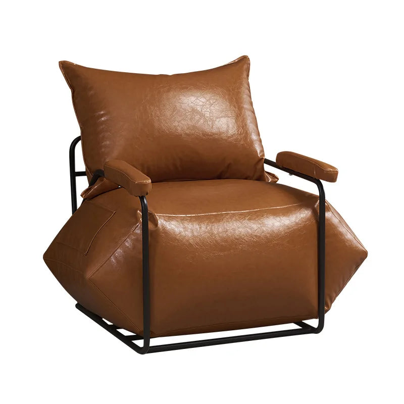 FULLLOVE Retro Lazy Living Room Sofas Chair Industrial Iron Single Bean Bag Chair Simple Luxury Balcony Leisure Lounge Chair New