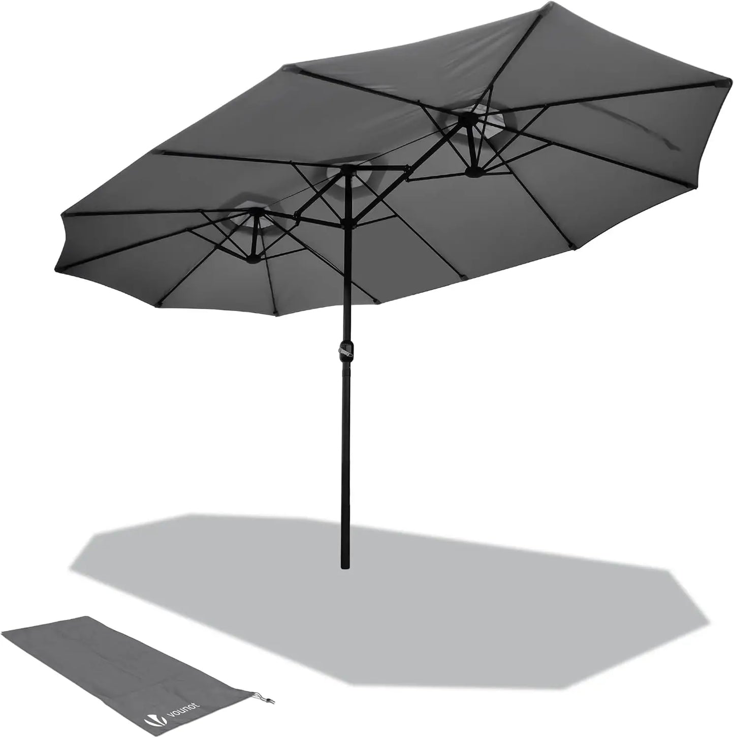 Double Sunshade with Hand Crank, Market Umbrella, Garden Umbrella, Terrace Umbrella, 460 X 270 Cm, Parasol