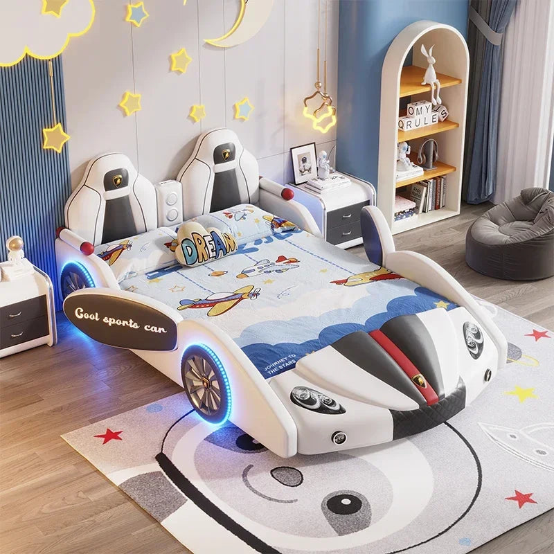 Partitions Toddler Boys Children Bed Lights Kids Multifunctional Loft Beds Single Baby Makeup Letto Matrimoniale Salon Furniture