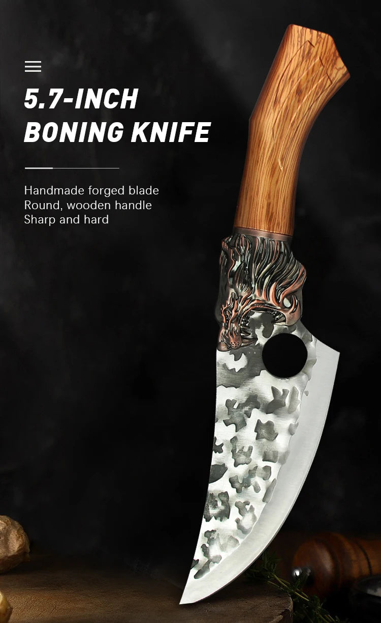 6" Butcher Knife Stainless Steel Boning Knife Handmade Forging Chef Knives meat cleaver knife 3cr13mov kitchen knives set