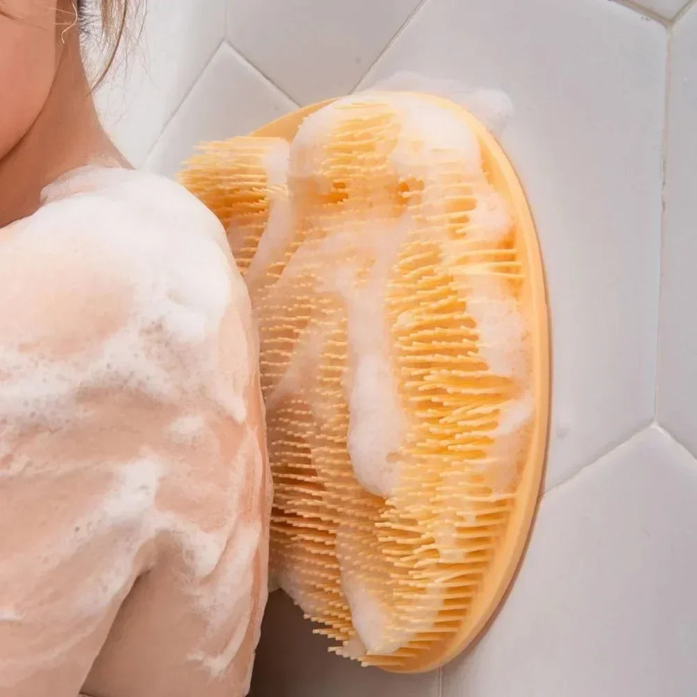 New Exfoliating Shower Massage Scraper Bathroom Non-slip Bath Mat Back Massage Brush Silicone Foot Wash Cleaning Bathing Tool