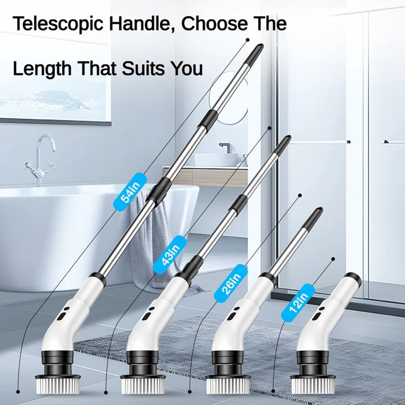 Xiaomi Electric Cleaning Brush Long Handle Mop Brush Household Extended Telescopic Pole Kitchen Bathroom Toilet Cleaning Tool