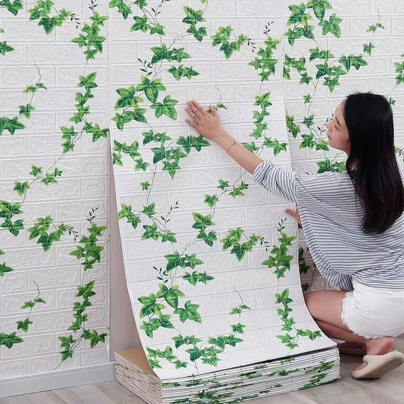 70cmx1m Waterproof and Moisture-proof Self-adhesive DIY Wallpaper Living Room 3D Imitation Brick Bedroom Home Decoration