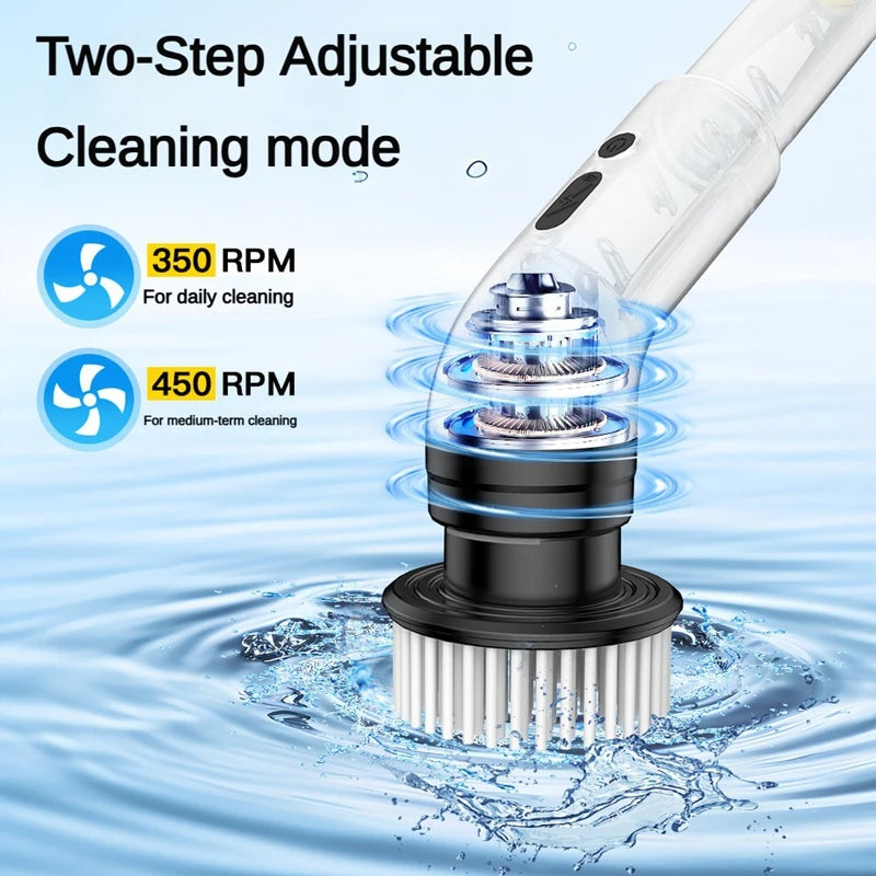 Xiaomi Electric Cleaning Brush Long Handle Mop Brush Household Extended Telescopic Pole Kitchen Bathroom Toilet Cleaning Tool