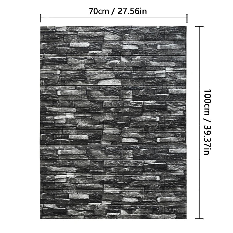 70cmx1m Waterproof and Moisture-proof Self-adhesive DIY Wallpaper Living Room 3D Imitation Brick Bedroom Home Decoration