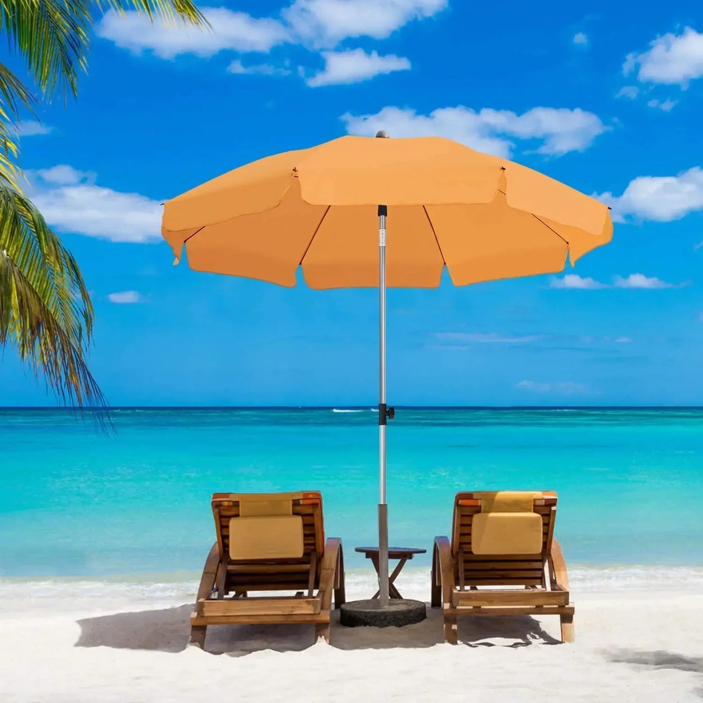 Parasol 200 Cm Round Parasols, Articulated UV Protection UPF 50+,Rainproof Garden Umbrella,Patio Umbrella 160G/m² Beach Umbrella