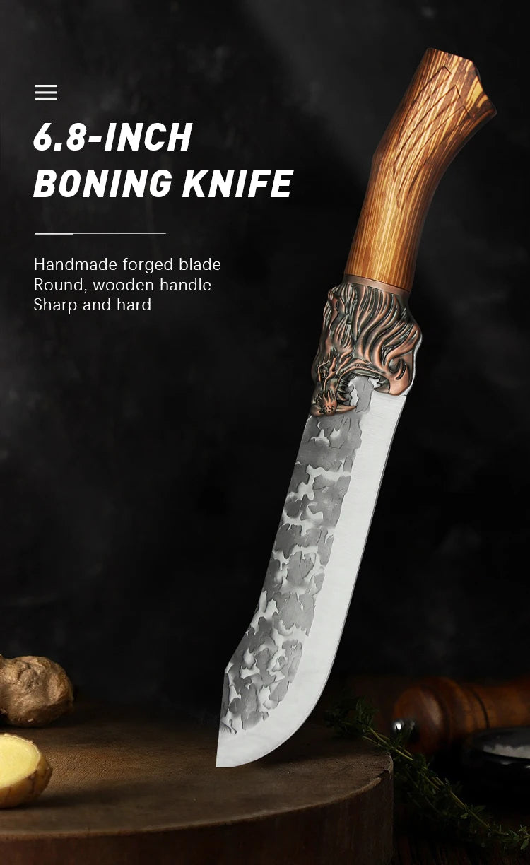 6" Butcher Knife Stainless Steel Boning Knife Handmade Forging Chef Knives meat cleaver knife 3cr13mov kitchen knives set