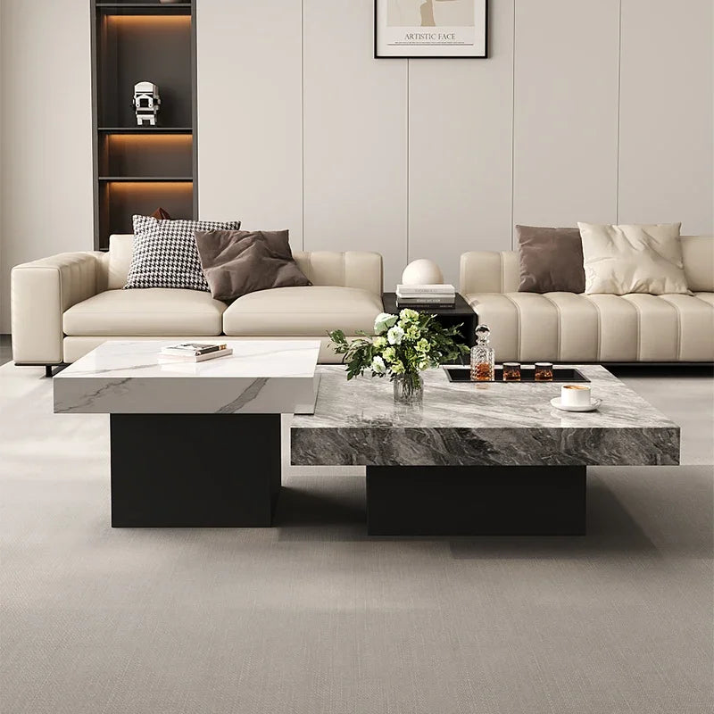 Italian Minimalist Coffee Table Modern Minimalist Living Room Marble Luxury Chinese Side Table Mesa Centro Terrace Furniture