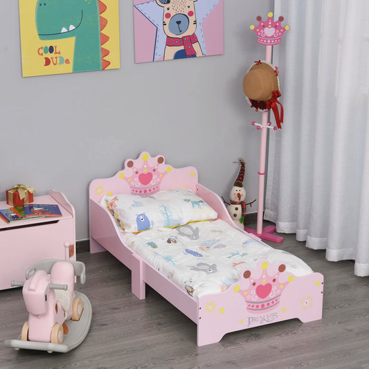 HOMCOM bed for children + 3 years 143x73x60 cm load 50 kg pink