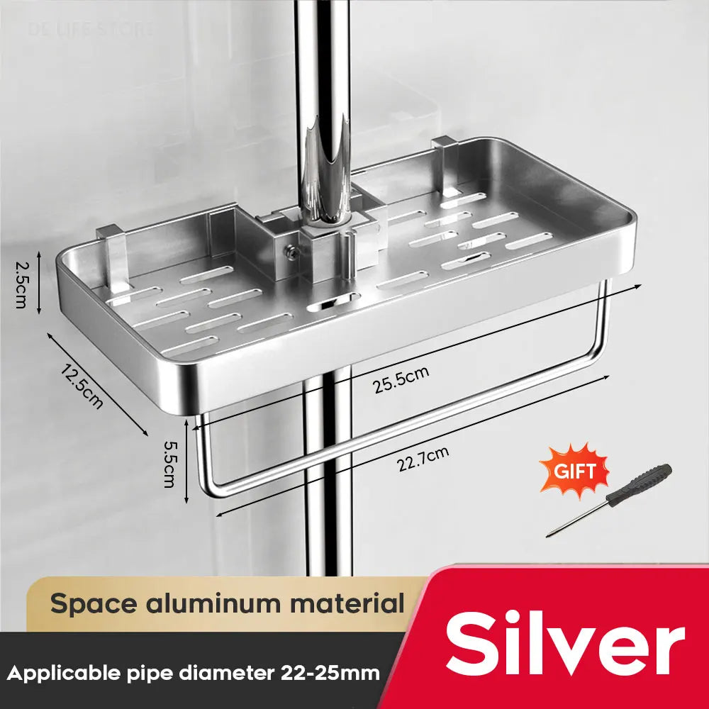 Aluminum Shower Shelf Shower Organiser Bathroom shelf Without Drilling Soap Shampoo Holder Shower Tray Bathroom Accessories