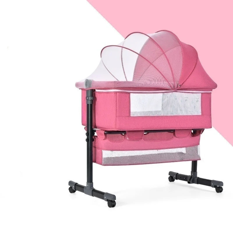 Portable Bedside Sleeping Equipment for Infants, Baby Crib with Covered Bed, Baby Cradle, Newborn Bed