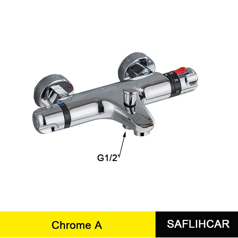 Chrome Thermostatic Shower Faucet Mixing Valve Thermostatic Shower Faucets Bathtub Faucet for Bathroom