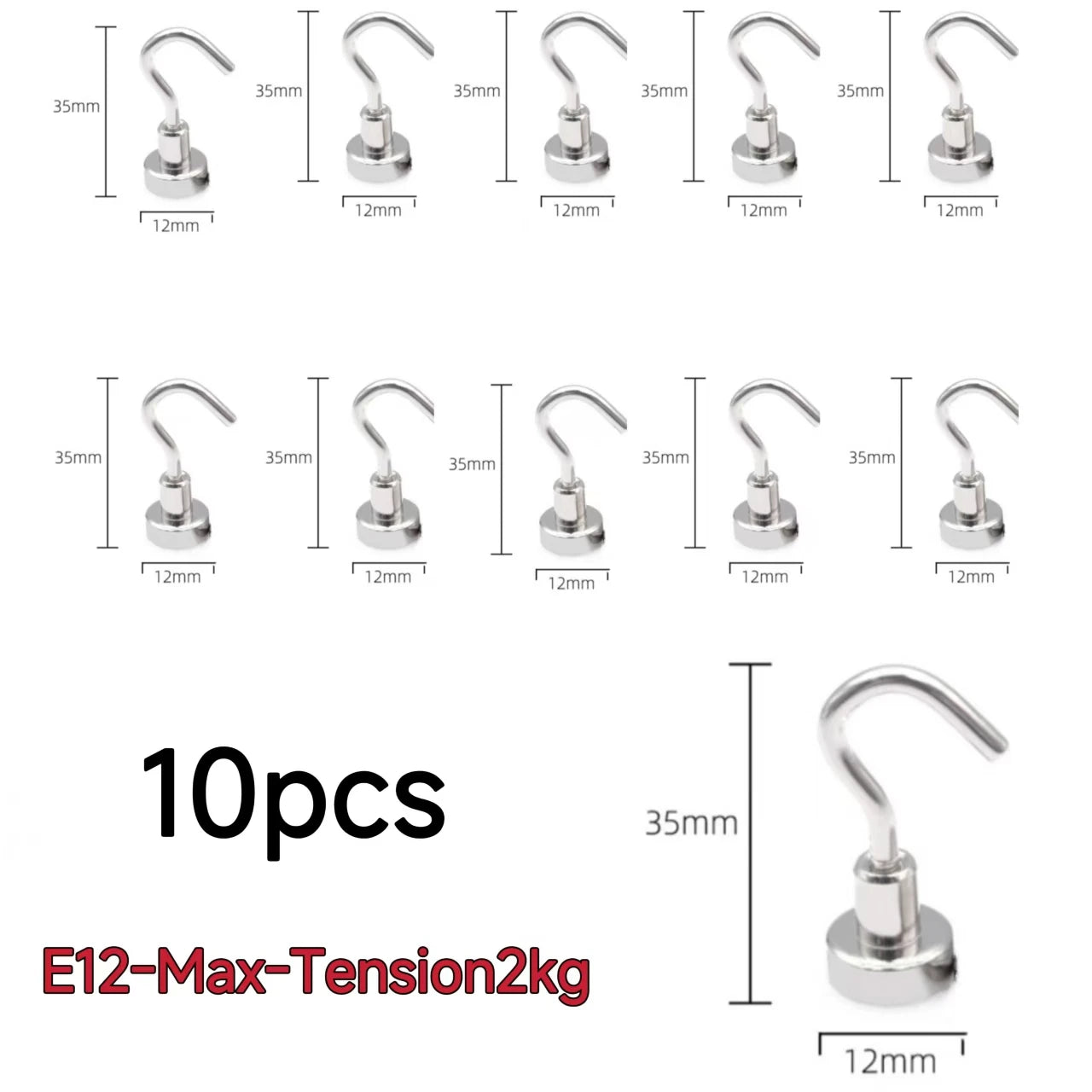 10PCS Strong Magnet Hooks Multi-Purpose Storage Hooks Home Kitchen Bar Key Universal Hooks Bathroom Hangers