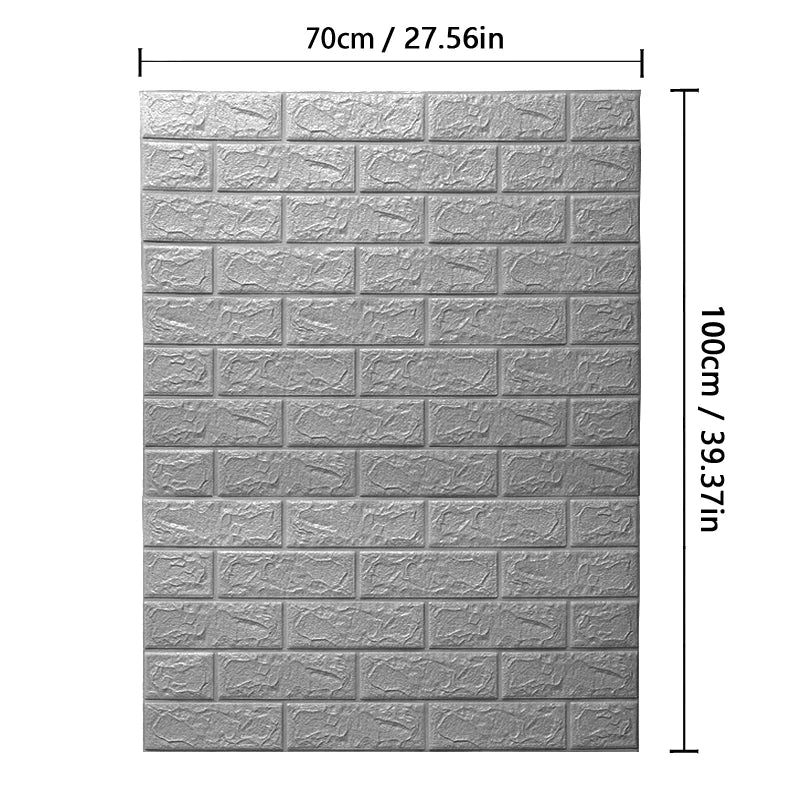 70cmx1m Waterproof and Moisture-proof Self-adhesive DIY Wallpaper Living Room 3D Imitation Brick Bedroom Home Decoration