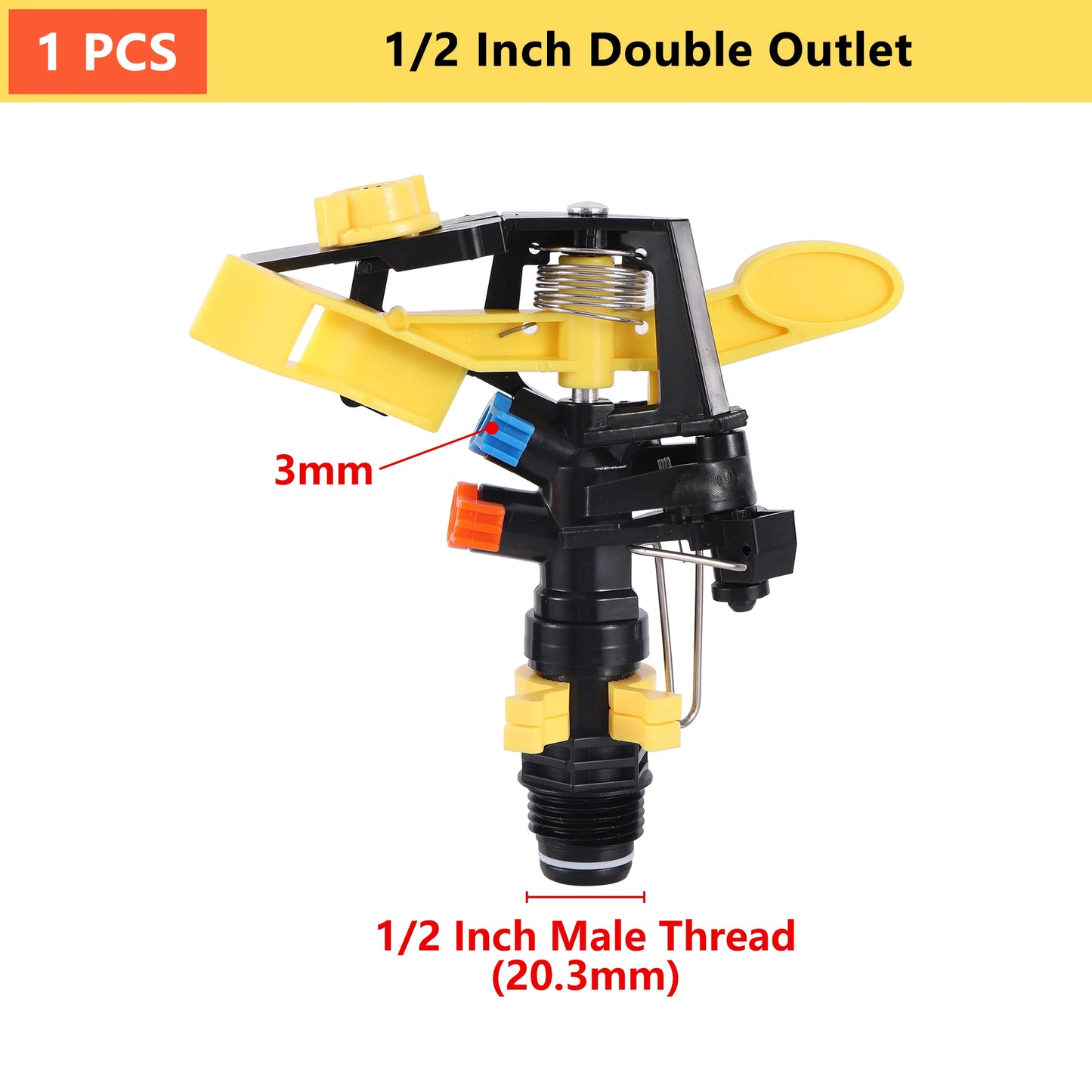 1/2"3/4" Inch Male Thread Rocker Sprinklers 360 Angle Rotating Sprinkler Agriculture Lawn Watering Garden Irrigation Device 1Pc