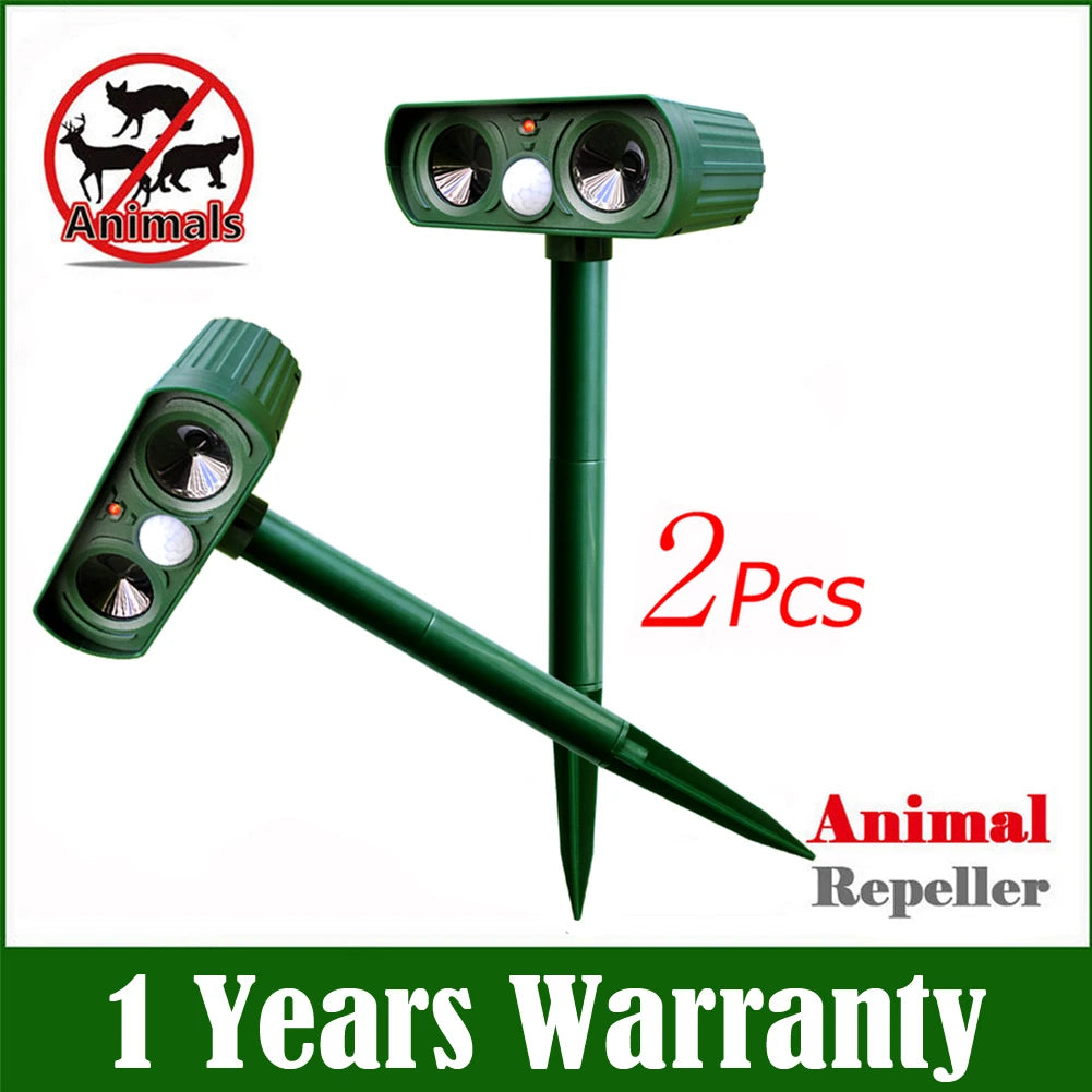 Ultrasonic Animal Repellant Cat Dog Repellant Solar Powered PIR Motion Detector Garden Waterproof Animal Deterrent For Farm Yard