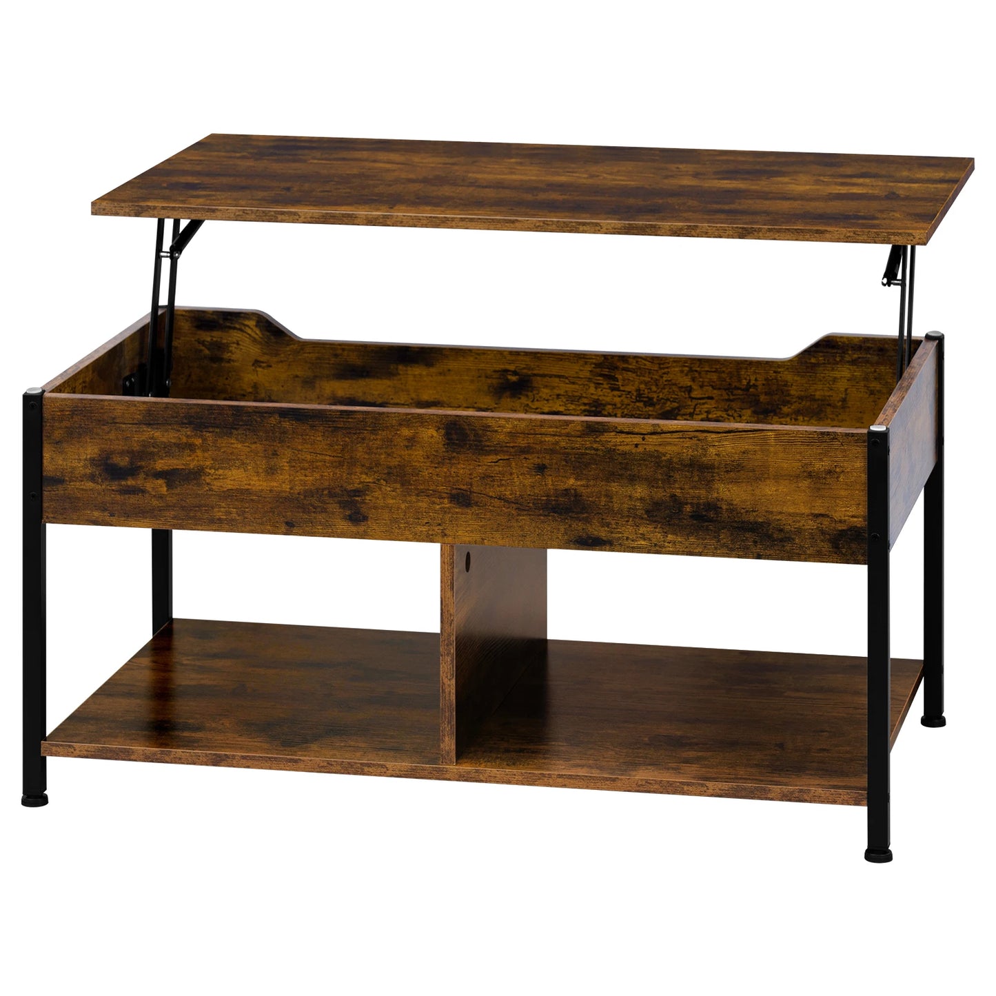 WOLTU Coffee Table Height Adjustable Table 50x90x45cm Wood Sofa Table with Lifting Plate Lift Top Side Table for Living Room
