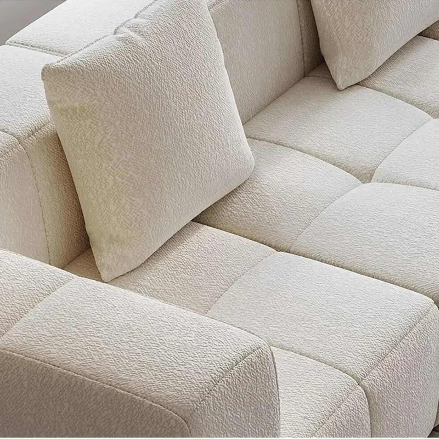 NOVA Nordic Design Teddy Velvet L Shape Living Room Sectional Couch Set Vacuum Compression Corner Sofa