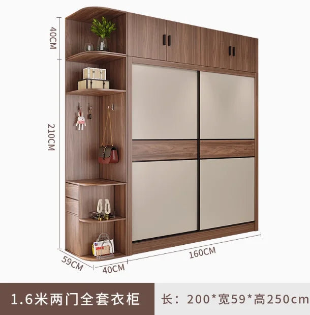 Vertical Aesthetic Wardrobes Sliding Door Quiet Clothes Organizer Wardrobe Display Modern Stylish Kleiderschrank Furniture Home
