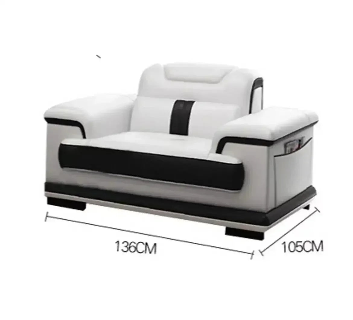 High-quality Durable Living Room Sofa Set Corner Sofa Speaker Real Genuine Cow Leather Sectional Sofas Bluetooth Headrest