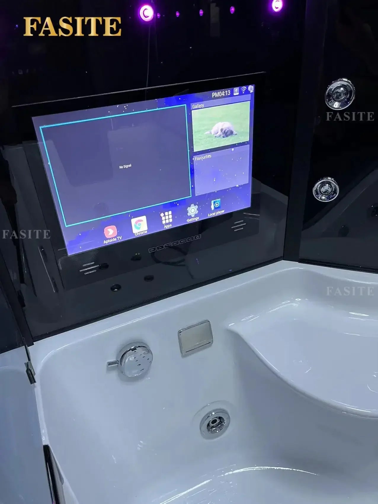 Superior Rectangular overall shower room, bathtub, integrated with foot pedal, wet steaming, surfing, massage bathtub
