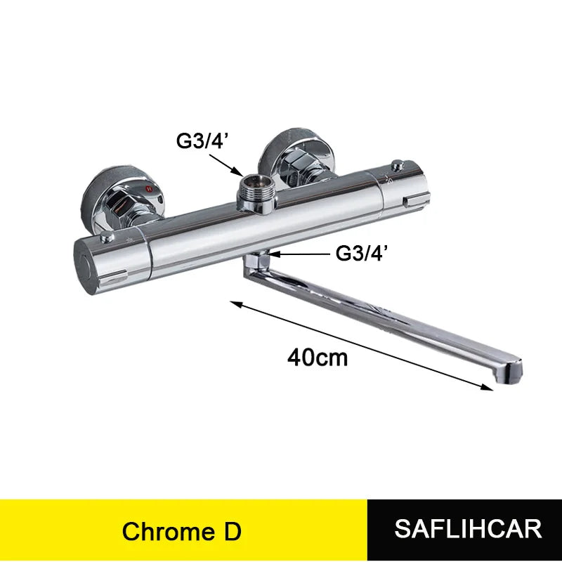 Chrome Thermostatic Shower Faucet Mixing Valve Thermostatic Shower Faucets Bathtub Faucet for Bathroom