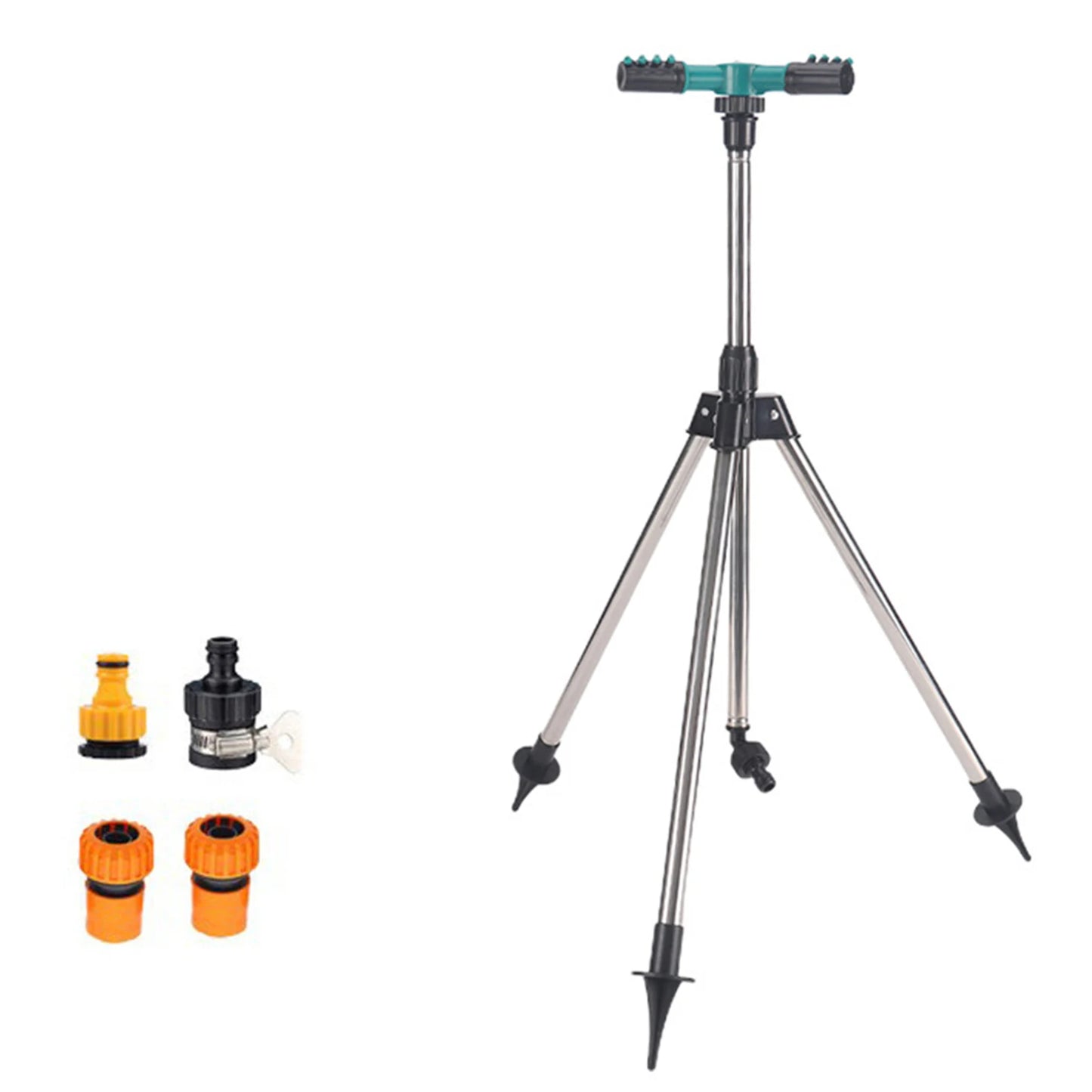 Lawn Tripod Sprinkler Telescopic Tripod Auto Rotating Sprinkler For Efficient Lawn Garden Watering