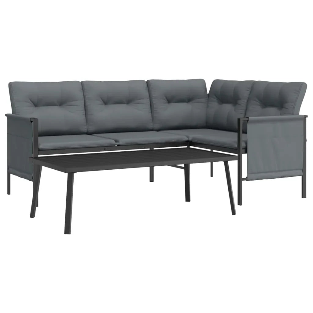 Garden Lounge 2 pcs anthracite steel