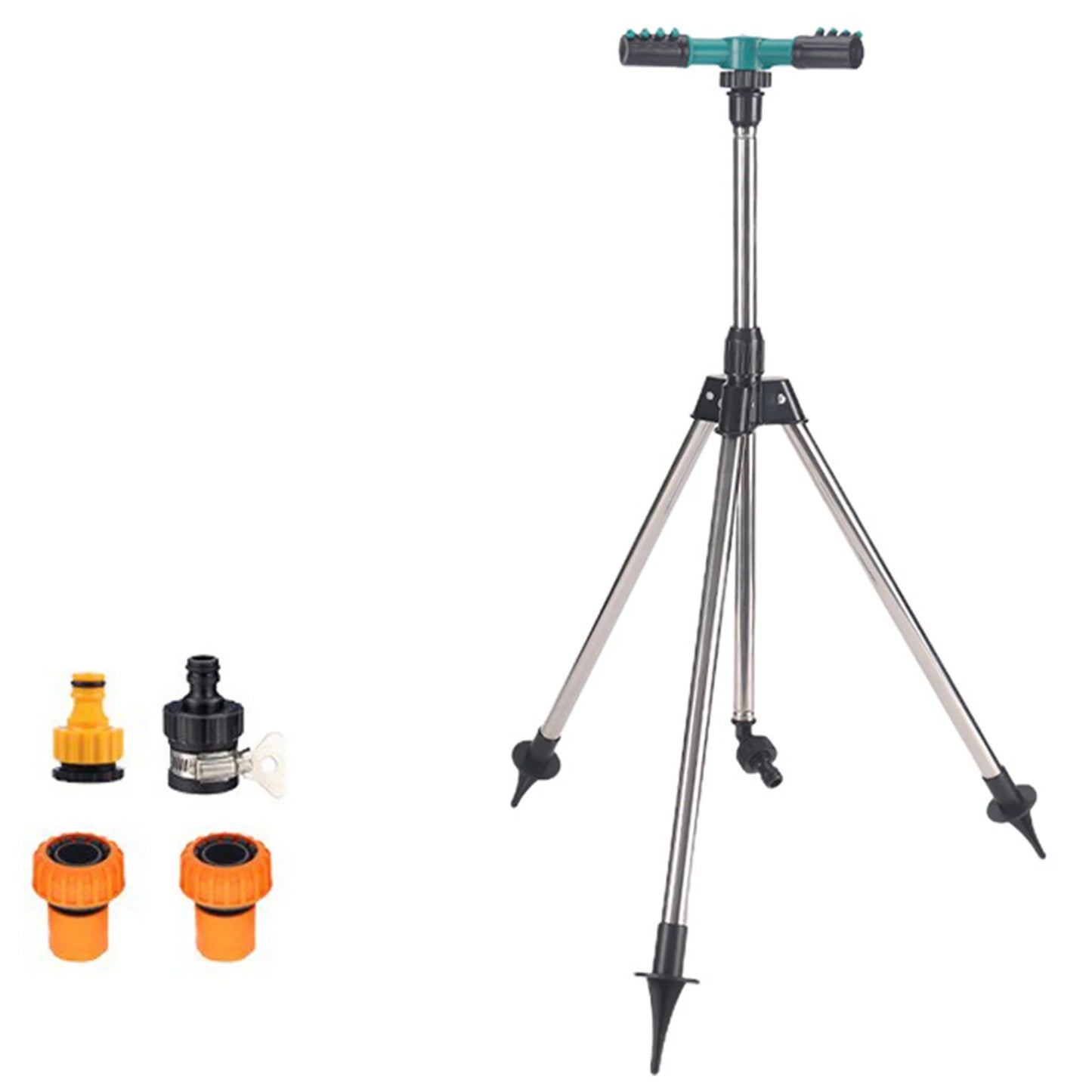 Lawn Tripod Sprinkler Telescopic Tripod Auto Rotating Sprinkler For Efficient Lawn Garden Watering