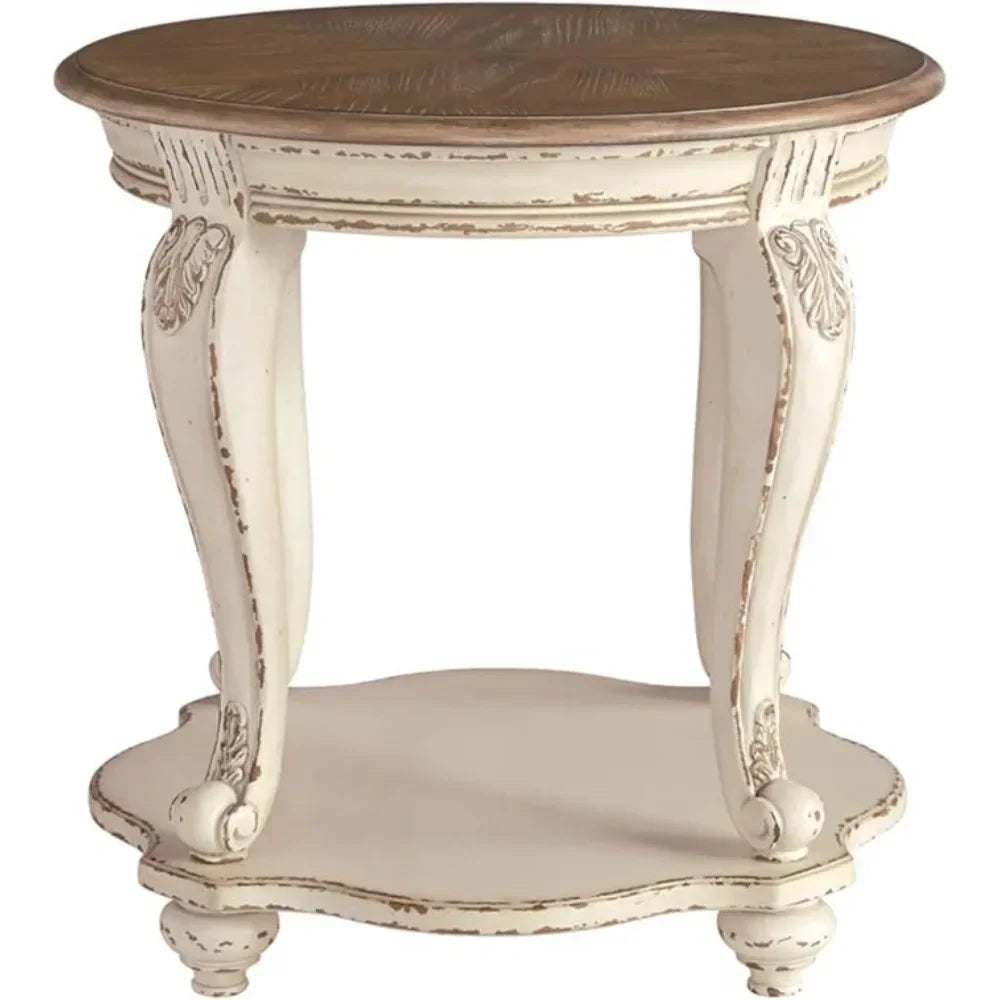Coffee Table Room Realyn Casual Cottage Coffee Table Antique White & Brown Living Room Chairs Furniture Tables Mesas Coffe Café