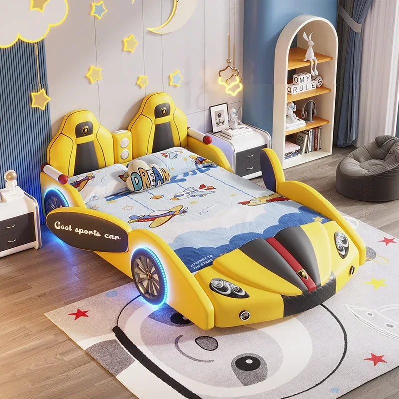 Partitions Toddler Boys Children Bed Lights Kids Multifunctional Loft Beds Single Baby Makeup Letto Matrimoniale Salon Furniture