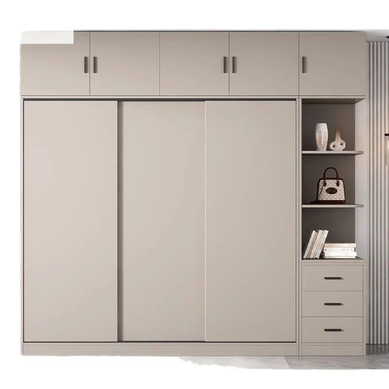 All solid wood sliding door wardrobe bedroom durable sliding door sliding door cabinet