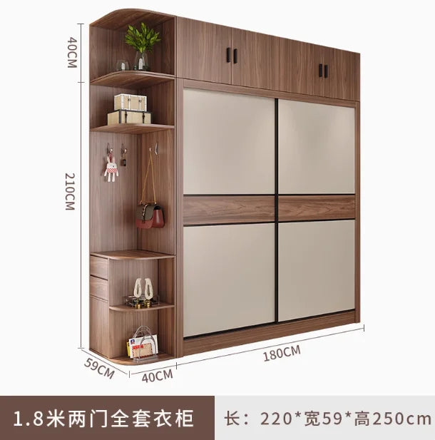 Vertical Aesthetic Wardrobes Sliding Door Quiet Clothes Organizer Wardrobe Display Modern Stylish Kleiderschrank Furniture Home