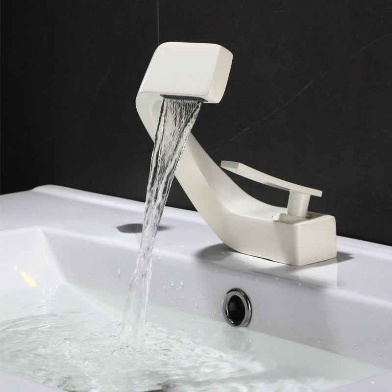 Single Handle Single Hole Fashion Wash Basin Sink Faucet Hot and Cold Bathroom Faucet Deck-mounted Faucet