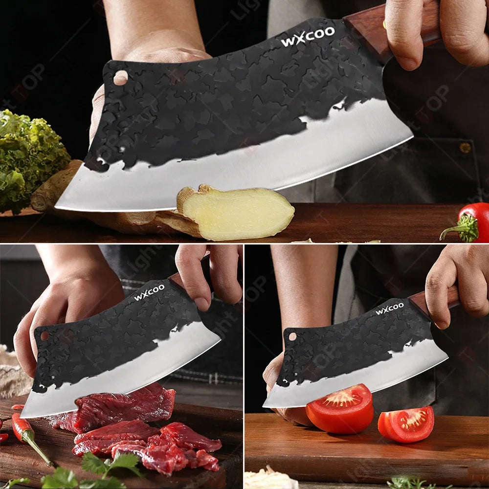 1~4pcs Professional Kitchen Butcher Knife Set for Meat Fish Cleaver Chef 's Knife Hand Forged Boning Knife for Cooking Tool