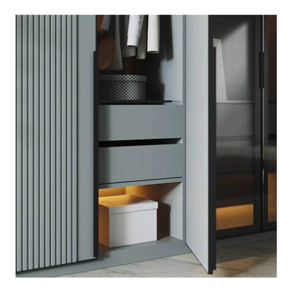 Modern Design Wordrope 2/3/4/5/6 Door Wood Clothes Sliding Wardrobe Furniture UV Bedroom Closet Wardrobes From China