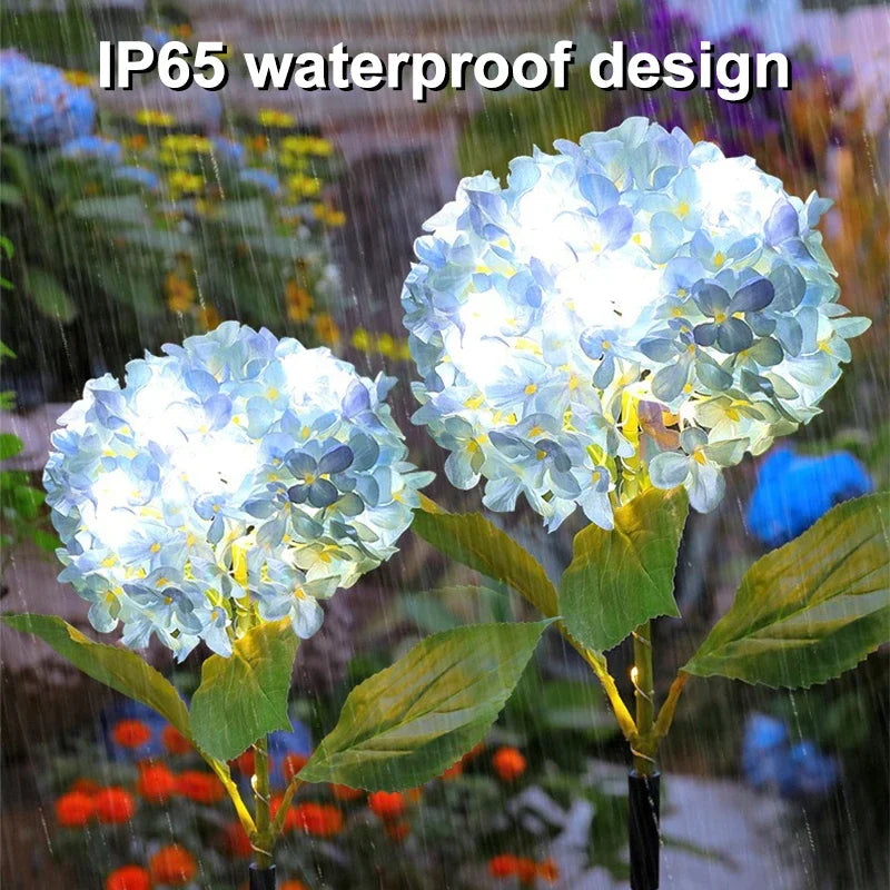 Solar Garden Lights Outdoor Waterproof LED Hydrangea Flower Light Villa Courtyard Decoration Lawn Landscape Lighting Solar Lamp