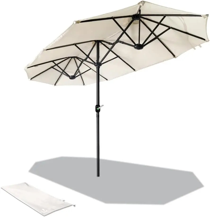 Double Sunshade with Hand Crank, Market Umbrella, Garden Umbrella, Terrace Umbrella, 460 X 270 Cm, Parasol