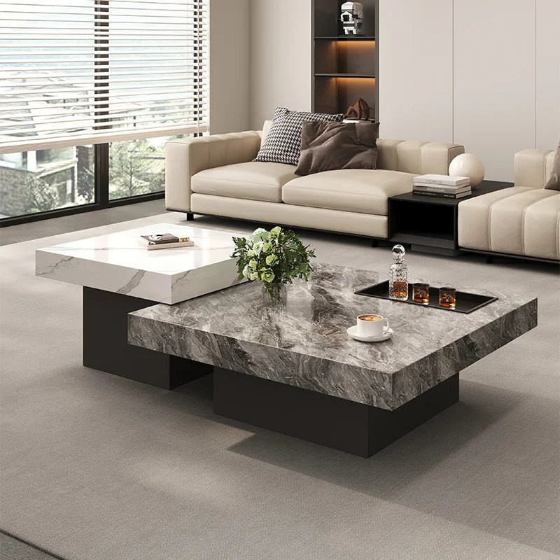 Italian Minimalist Coffee Table Modern Minimalist Living Room Marble Luxury Chinese Side Table Mesa Centro Terrace Furniture