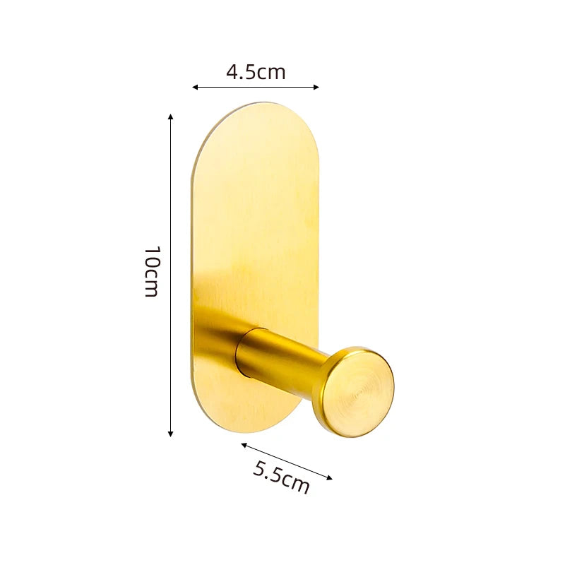 No Drilling Stainless Black Silver Towel Bar Self-adhesive Hook Paper Holder Towel Ring Brushed Gold Bathroom Accessories Set
