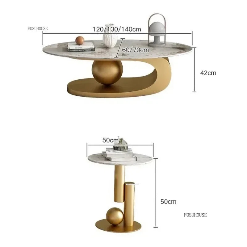Modern Aesthetic Oval Coffee Tables Nordic Design Metal Modern Coffee Table Hotel Living Room Low Table Furniture for Home r