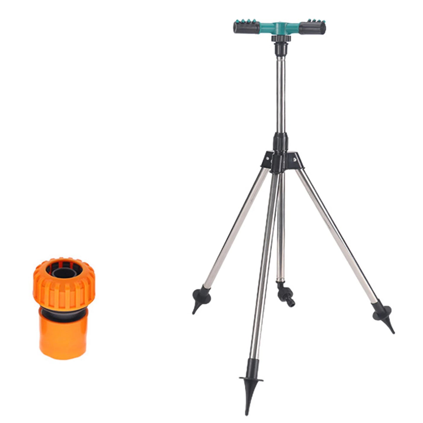 Lawn Tripod Sprinkler Telescopic Tripod Auto Rotating Sprinkler For Efficient Lawn Garden Watering