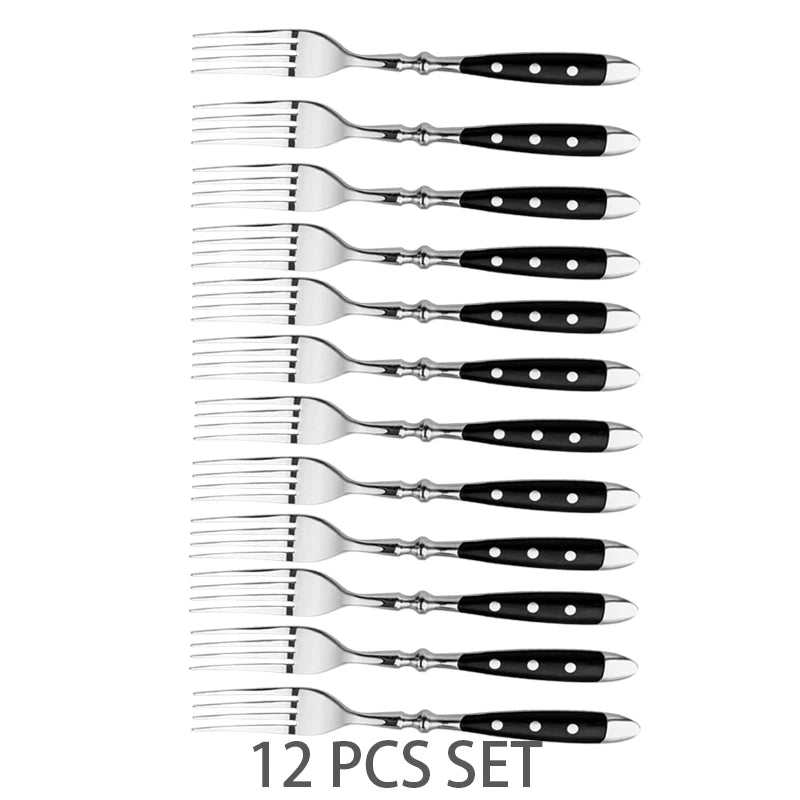 4/6/8/12 Pcs Steak Knives Forks Set Sharp Blade Black PP Handle Outdoor BBQ Picnic Meat Cutter Multi-function Fish Cutting Knife
Küchenmesser, Klassisch