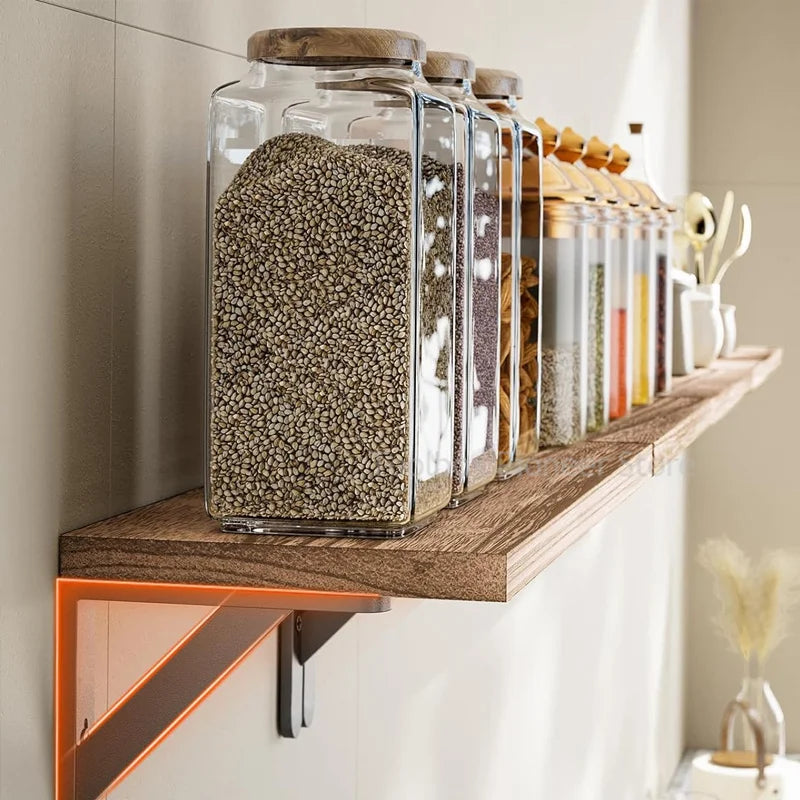 Wooden Wall Shelves Solid Wood Wall Hanging Floating Storage Shelf Bathroom Accessories Simple Design Shelves Supplies